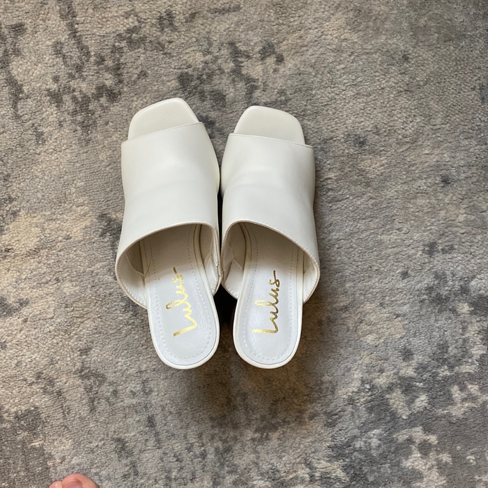 White heel sandals
